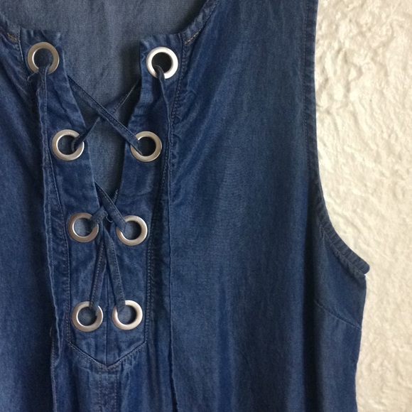 Anthropologie Splendid Chambray lace up dress - Picture 3 of 5